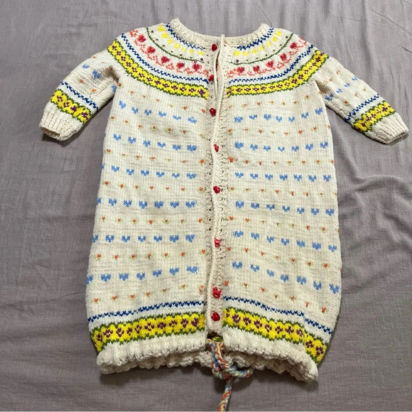 Other - Vintage Handmade knit Icelandic sleep sack fair isle large baby’s up to 1 year